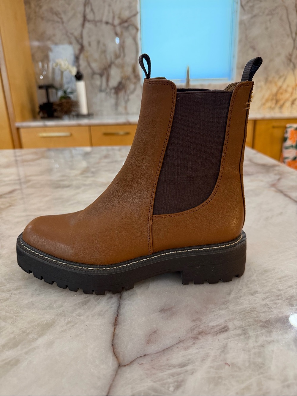 Sam Edelman Brown Chelsea Lug Bootie